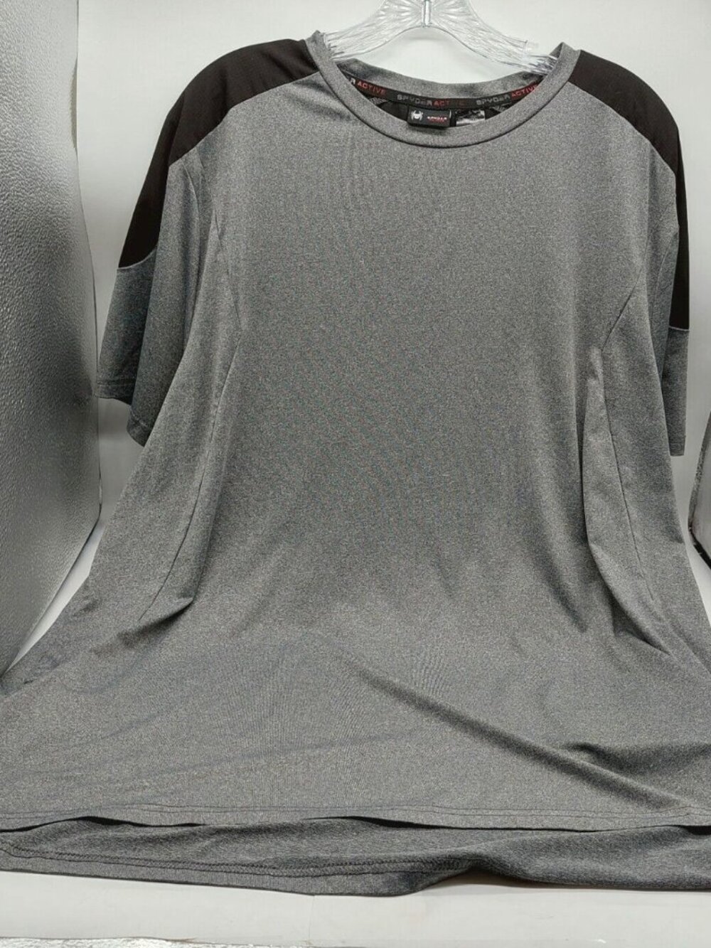 Spyder Active Shirt Mens Size XXL Short Sleeve Tee Workout Grey